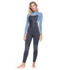Roxy Womens 3/2mm Prologue Steamer - Flat Lock, Back Zip Wetsuit - Dark Navy/Burgundy