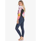 Roxy Syncro Womens 4/3 CZ Steamer Wetsuit - Jet Gry/Coral Flme/Temple Gold