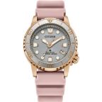 Citizen Ladies Divers Watch - Grey/Gold + Pink Strap EO2023-00A Citizen Ladies Divers Watch - Grey/Gold + Pink Strap EO2023-00A