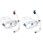 Cressi Marea Jr + Seal Dry- Kids Snorkel Combo Clear Skirt