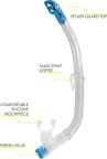 Cressi Marea Jr + Top - Kids Snorkel Combo Solid Colours