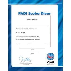 PADI Scuba Diver Certificate