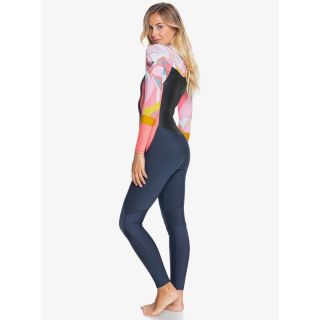 Roxy Syncro Womens 4/3 CZ Steamer Wetsuit - Jet Gry/Coral Flme/Temple Gold