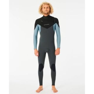 Rip Curl Mens Dawn Patrol Warmth 4/3 mm Chest Zip Steamer - Mineral Blue
