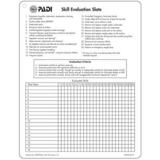 PADI SKill Evaluation Slate #60290