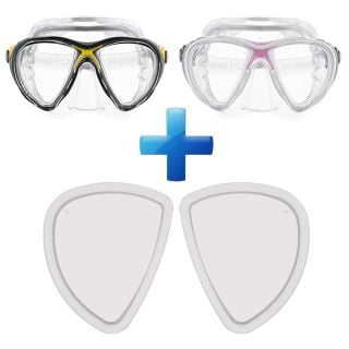 Cressi Big Eyes Evolution Crystal Mask + Fitted Prescription Bi-Focal Lenses