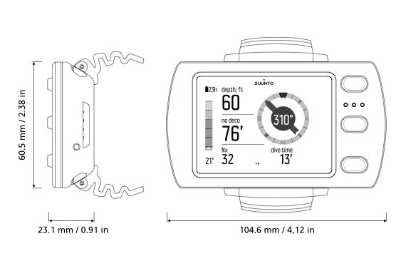 suunto eon steel dimension diagram