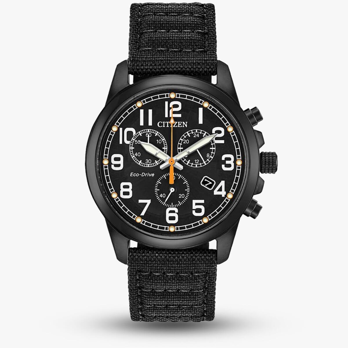 Citizen Eco-Drive Military Black Fabric Strap Watch AT0205-01E Citizen Eco-Drive Military Black Fabric Strap Watch AT0205-01E
