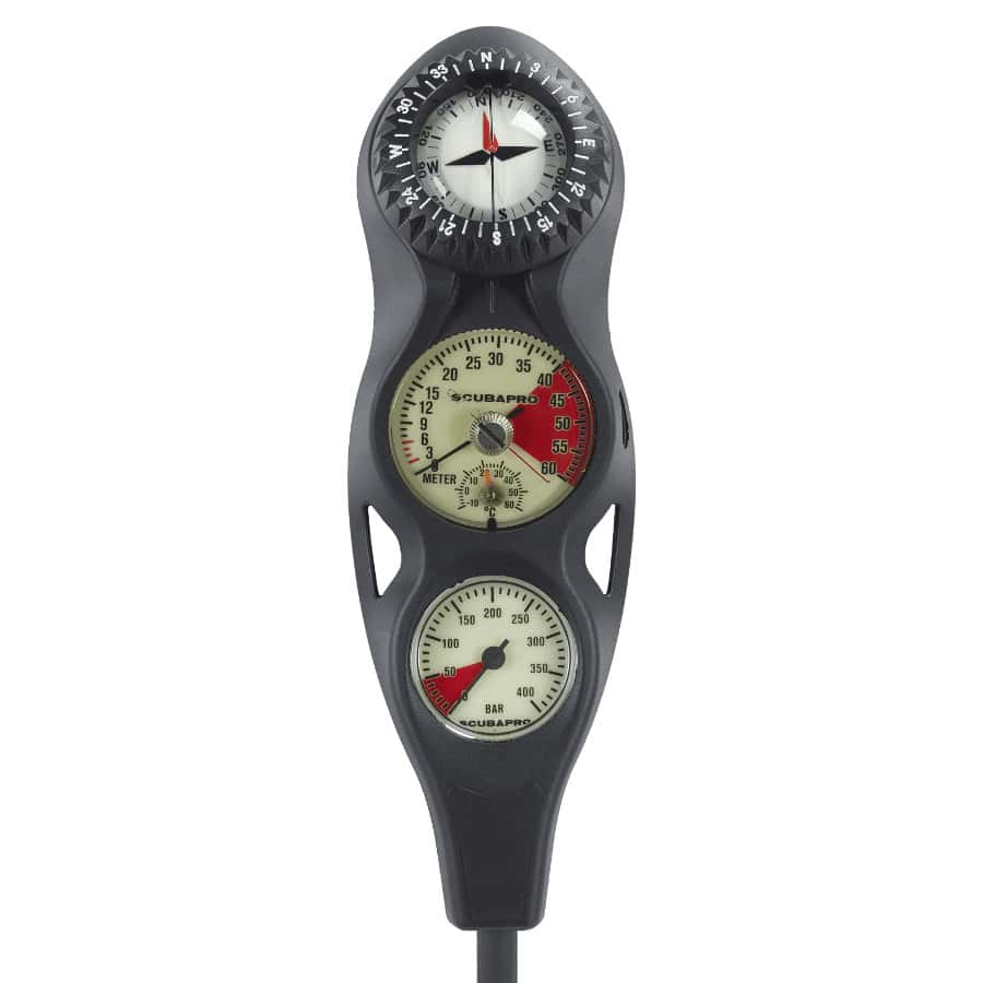 Scubapro U-Line 3 Gauge Analog Console - Contents, Depth & Compass