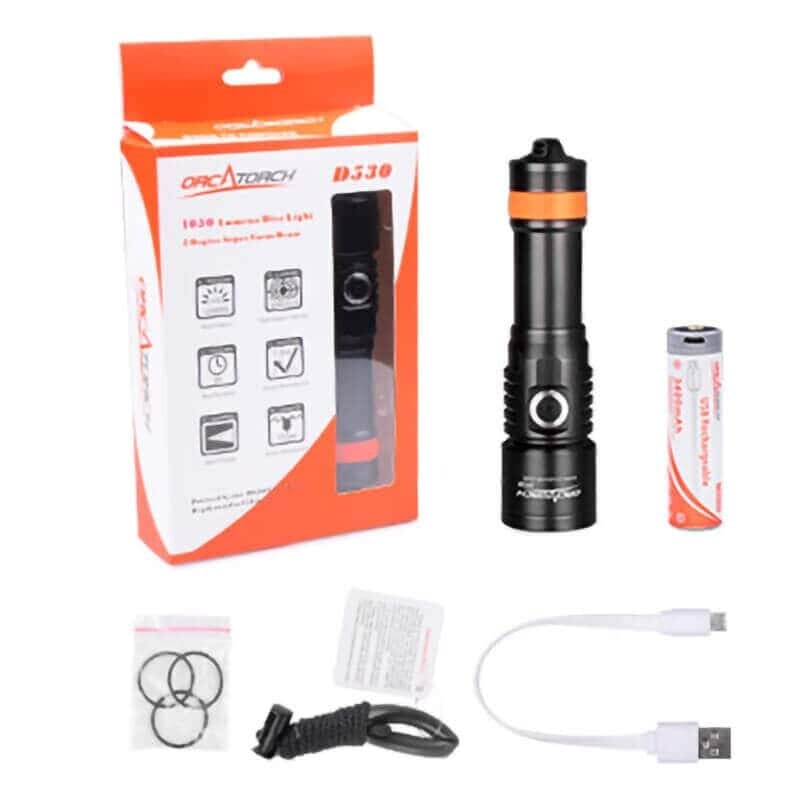 OrcaTorch D530 1300 Lumens Dive Torch OrcaTorch D530 1300 Lumens Dive Torch