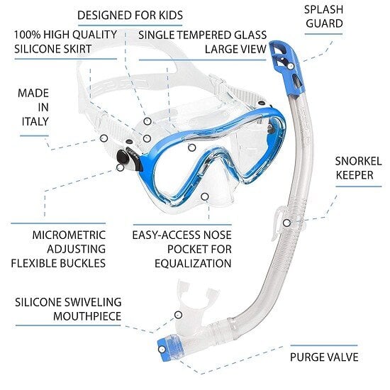 Cressi Sky VIP Jr Kids Snorkel Set
