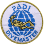 PADI Divemaster Cloth Badge / Emblem Round Style PADI Divemaster Cloth Badge / Emblem Round Style
