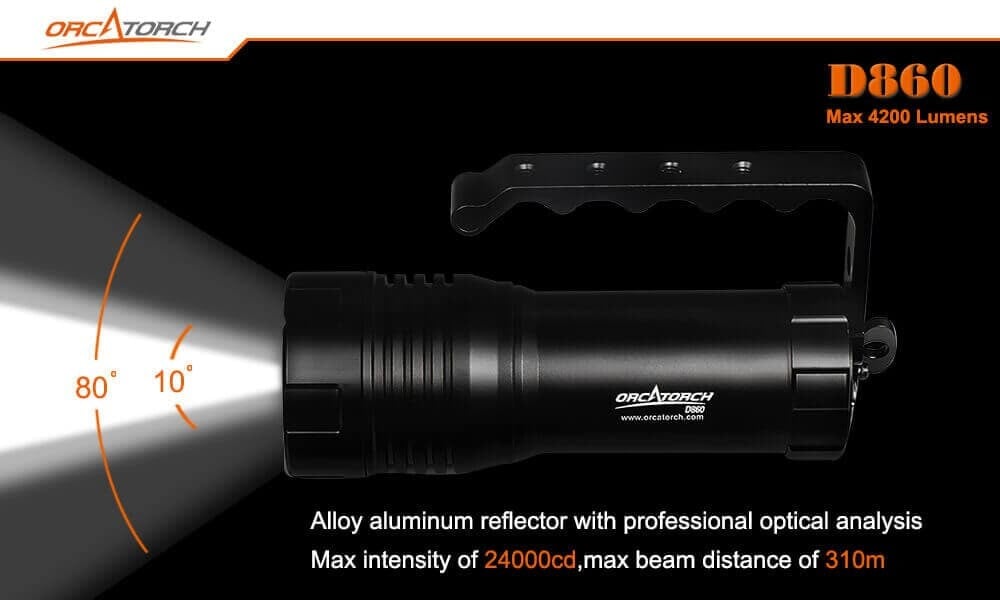 OrcaTorch D860 4200 Lumens Dive Torch OrcaTorch D860 4200 Lumens Dive Torch