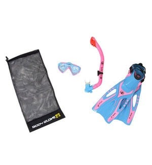 Body Glove Junior Reach Mask Fins and Snorkel Set - Pink/Aqua L/XL (1-4) Body Glove Junior Reach Mask Fins and Snorkel Set - Pink/Aqua L/XL (1-4)