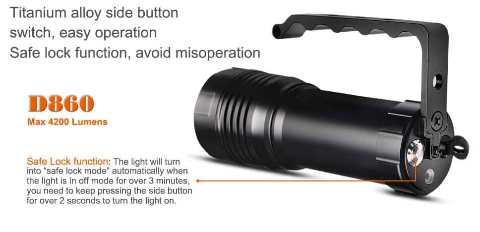 OrcaTorch D860 4200 Lumens Dive Torch OrcaTorch D860 4200 Lumens Dive Torch