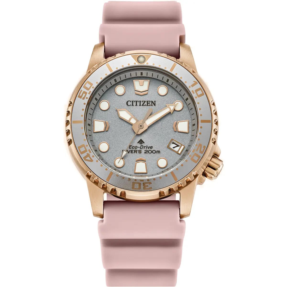 Citizen Ladies Divers Watch - Grey/Gold + Pink Strap EO2023-00A Citizen Ladies Divers Watch - Grey/Gold + Pink Strap EO2023-00A