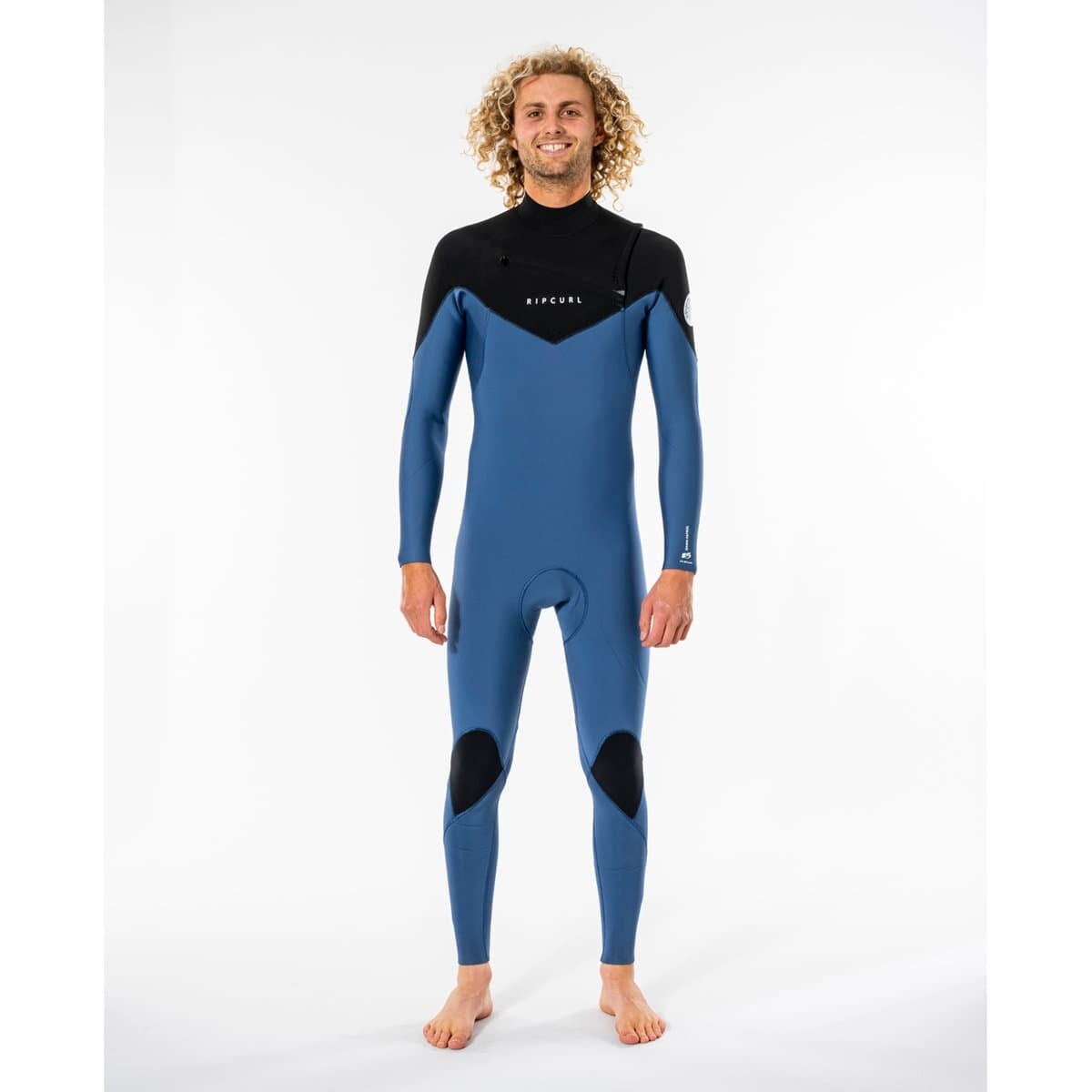 Rip Curl Mens Dawn Patrol Warmth 4/3 mm Chest Zip Steamer - Blue Rip Curl Mens Dawn Patrol Warmth 4/3 mm Chest Zip Steamer - Blue