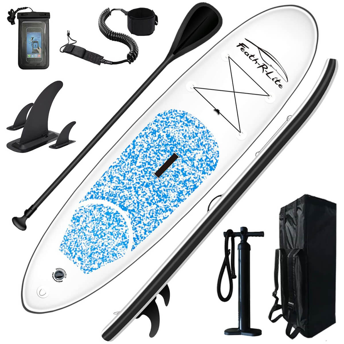 Feath-R-Lite FunWater 10' SUP | Inflatable Paddle Board Package | Light Blue Feath-R-Lite FunWater 10' SUP | Inflatable Paddle Board Package | Light Blue