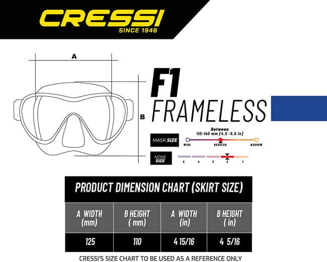 Cressi F1 Frameless Single Lens Diving Mask