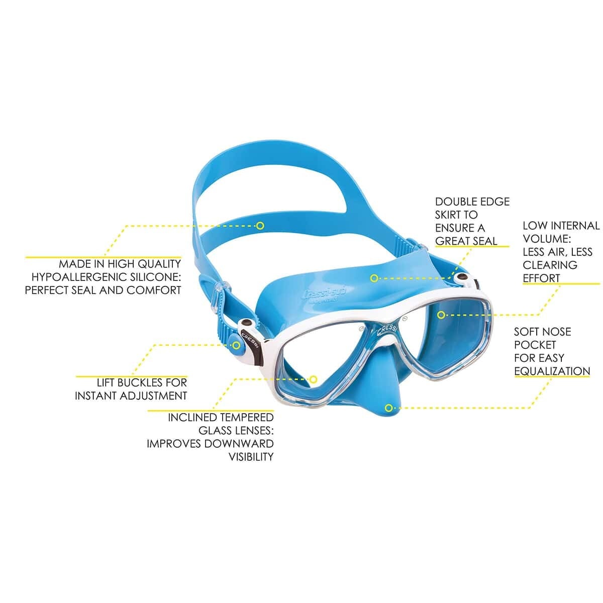 Cressi Marea Jr + Top - Kids Snorkel Combo Solid Colours