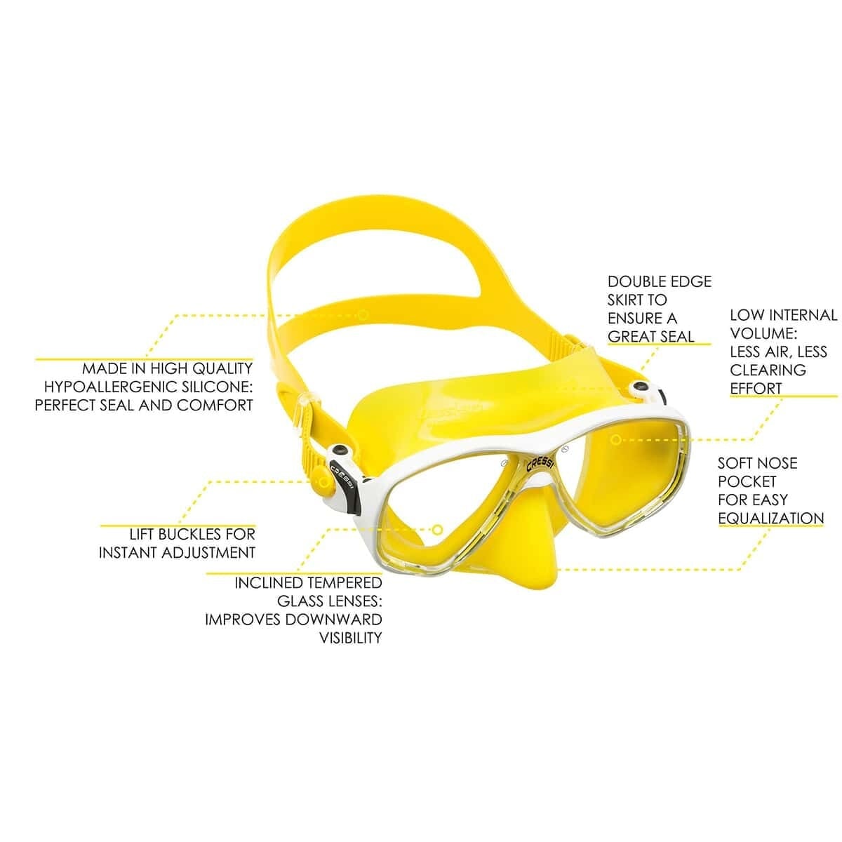 Cressi Marea Jr + Top - Kids Snorkel Combo Solid Colours