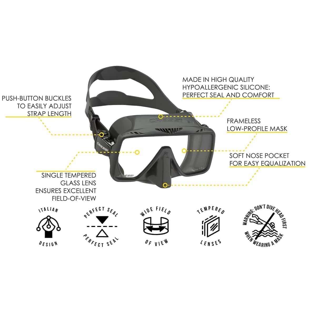 Cressi SF1 Frameless Diving Mask
