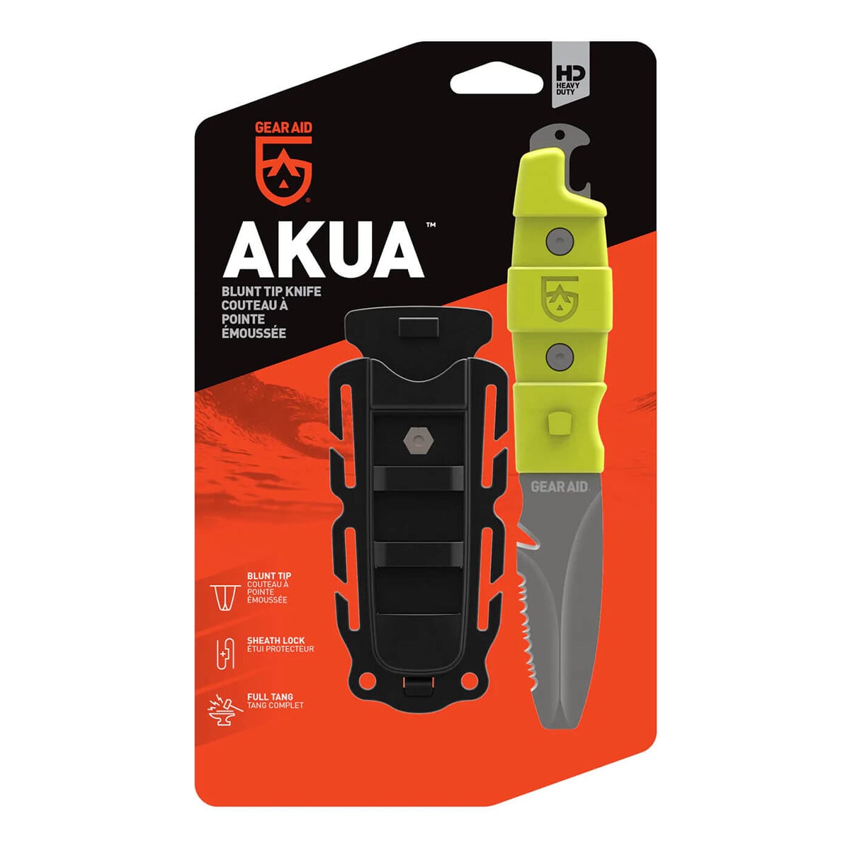 Gear Aid Akua Dive Knife + Rescue Knife - Black + Yellow