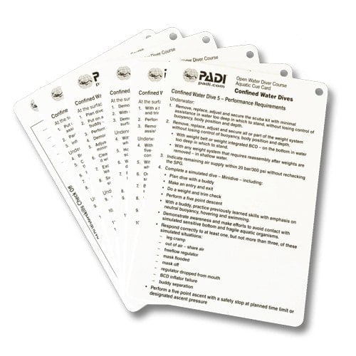 PADI Confined Water Aquatic Cue Cards (6 Slates)