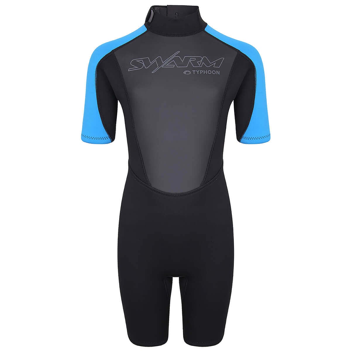 Typhoon Swarm Childrens Shorty Wetsuit - Black Blue Typhoon Swarm Childrens Shorty Wetsuit - Black Blue