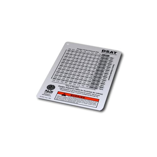 PADI EAD/Oxygen Exposure Table - Metric