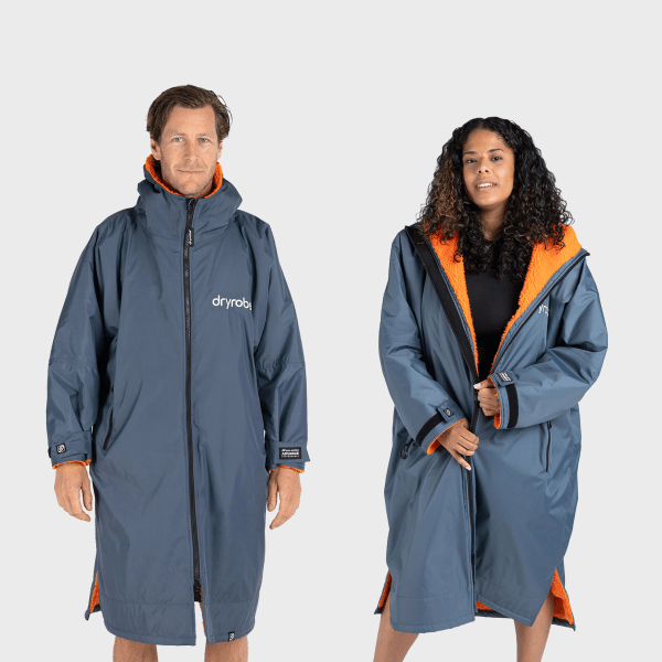 Dryrobe Advance Long Sleeve Changing Robe | Grey & Orange Dryrobe Advance Long Sleeve Changing Robe | Grey & Orange