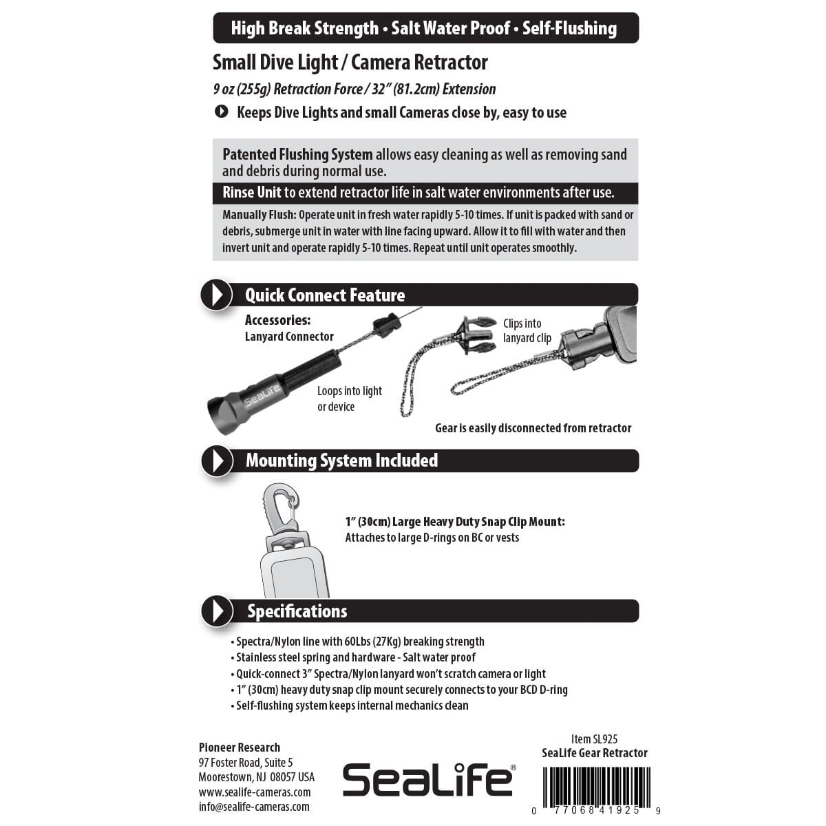 SeaLife Compact Gear Retractor #SL925