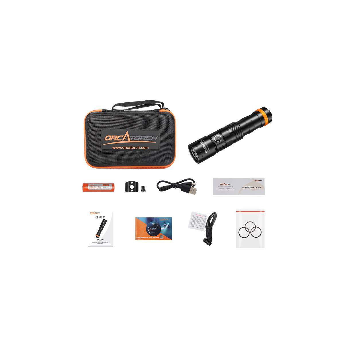 OrcaTorch DC710 Dive Torch | Direct Charging