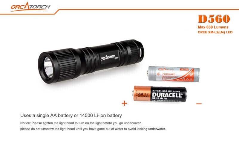 OrcaTorch D560 700 Lumens Dive Torch