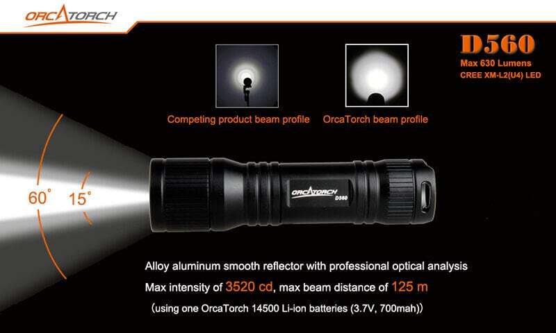 OrcaTorch D560 700 Lumens Dive Torch