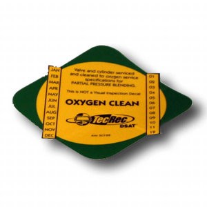 PADI O2 Clean Cylinder Decal