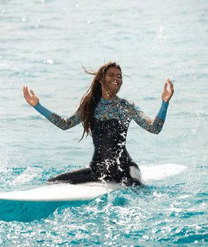 Roxy Womens 4/3mm Marine Bloom Wetsuit - Chest Zip GBS Womens Steamer