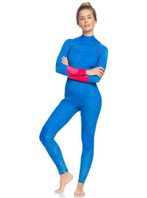 Roxy Womens 4/3 CZ POP Surf Wetsuit - Princess Blue / Beetroot Purple