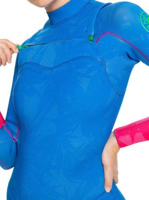 Roxy Womens 4/3 CZ POP Surf Wetsuit - Princess Blue / Beetroot Purple