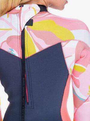 Roxy Syncro Womens 2/2 BZ Spring Suit - Jet Grey/Coral Flame/Temple Gold