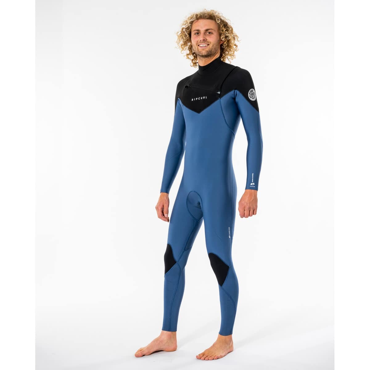 Rip Curl Mens Dawn Patrol Warmth 4/3 mm Chest Zip Steamer - Blue Rip Curl Mens Dawn Patrol Warmth 4/3 mm Chest Zip Steamer - Blue