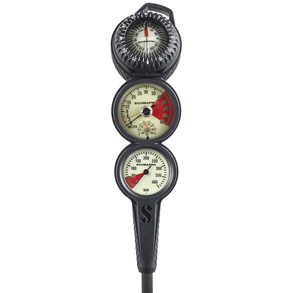 Scubapro 3 gauge Inline Console SPG, Depth and Compass