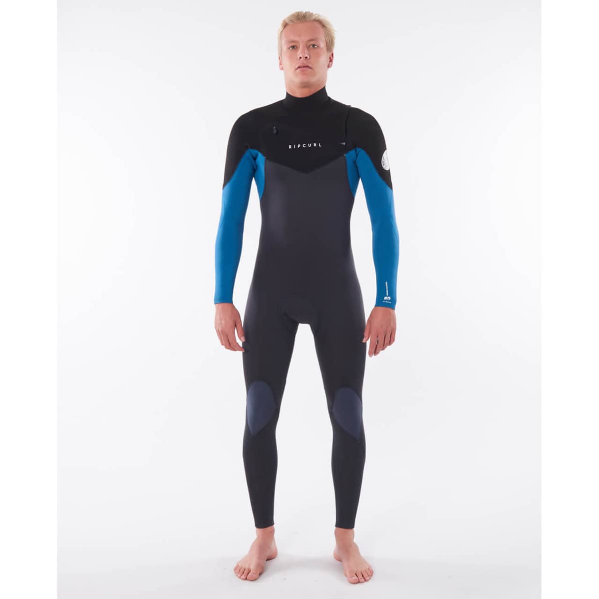 Rip Curl Mens Dawn Patrol Warmth CZ 3/2mm Wetsuit Black/Blue Front