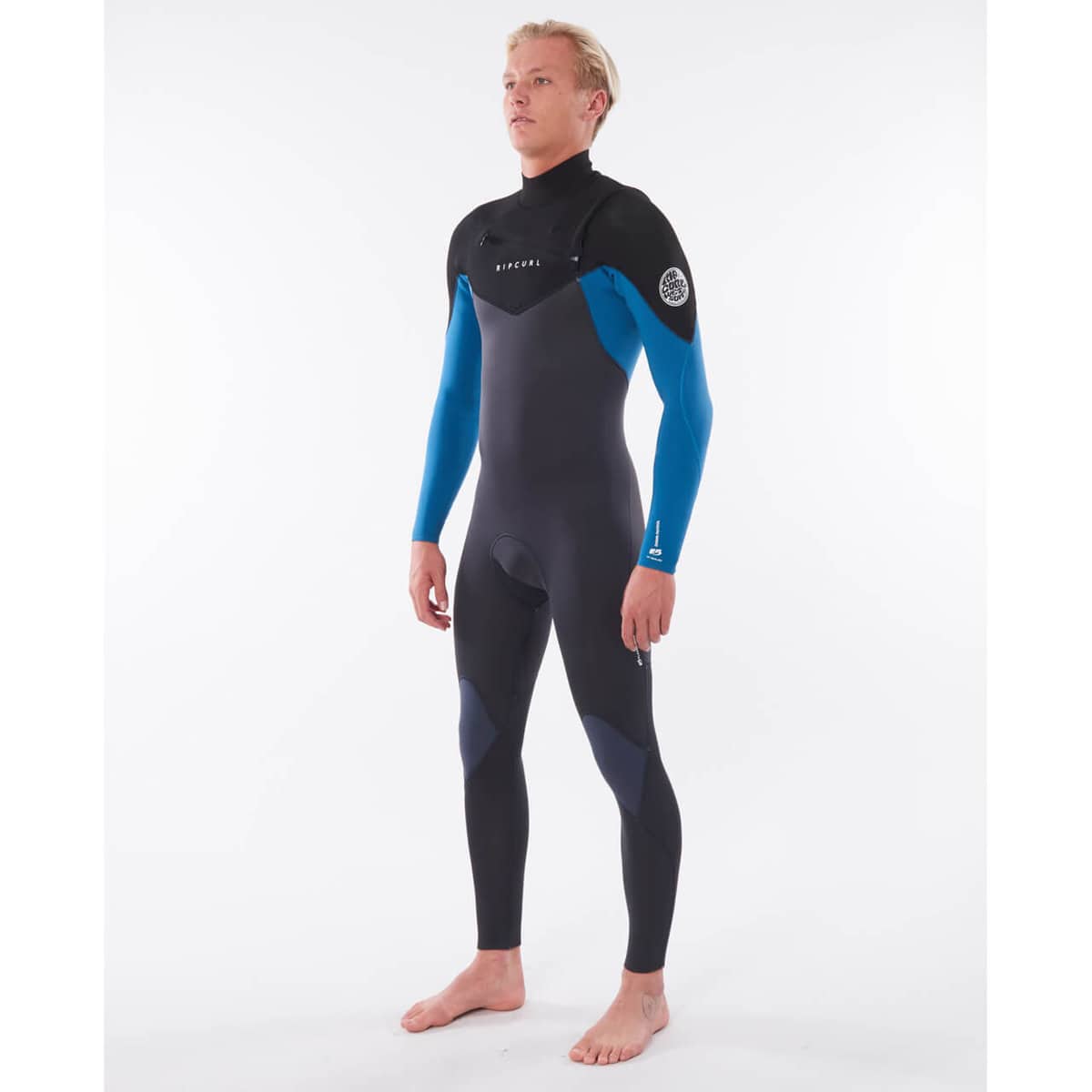 Rip Curl Mens Dawn Patrol Warmth CZ 3/2mm Wetsuit Black/Blue Profile