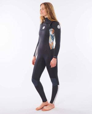Rip Curl Womens 3/2mm Dawn Patrol Warmth - Chest Zip Wetsuit Charcoal