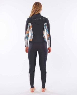 Rip Curl Womens 3/2mm Dawn Patrol Warmth - Chest Zip Wetsuit Charcoal