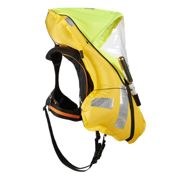 Crewsaver Ergofit 290N Ocean Sailing Lifejacket Inflated Side View WIth Hood