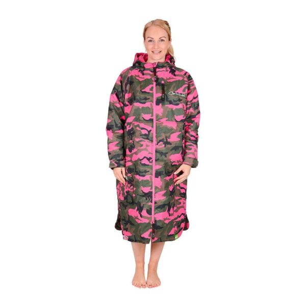 Charlie Mcleod Long Sleeve Changing Robe Pink Camo Front