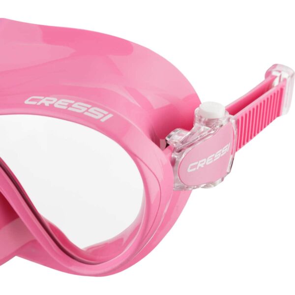 Cressi F1 Mask Pink Buckle Detail