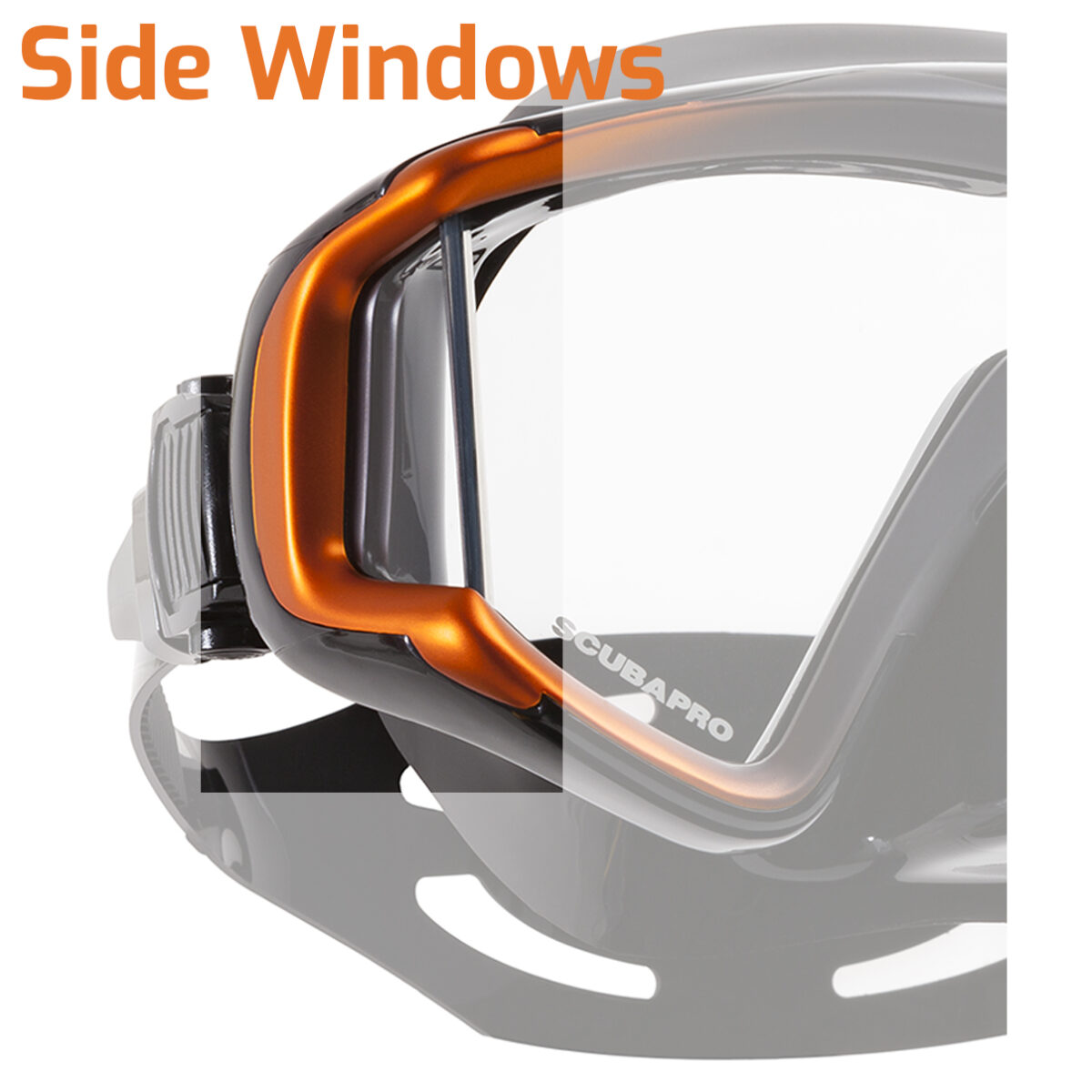 Scubapro Crystal Vu Diving Mask Side Windows Highlighted